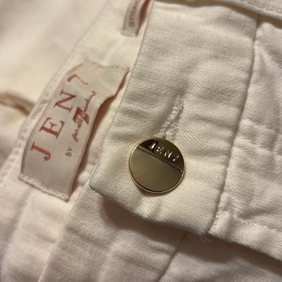 NWT 7 For All Mankind Jen 7 Off White Denim Straight Crop & Roll Jeans Pant - Picture 6 of 12